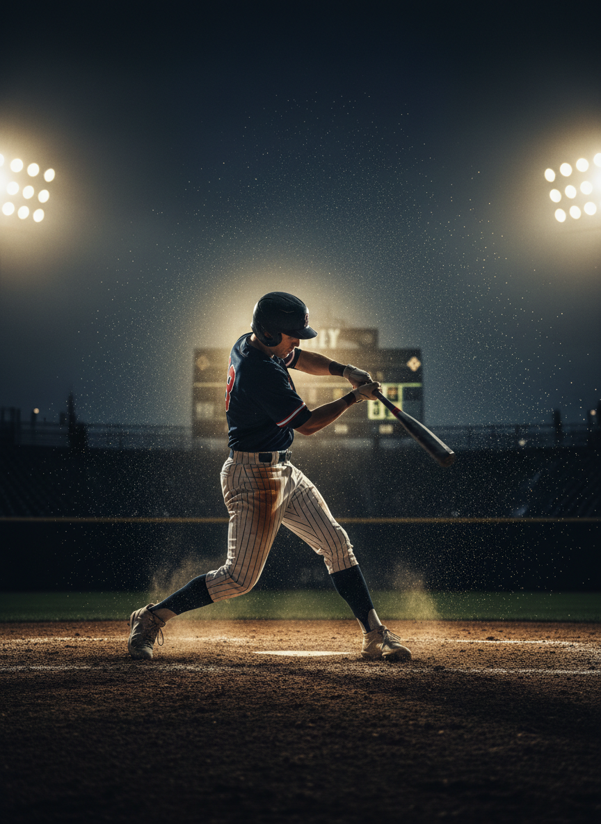 Elite baseball player in action