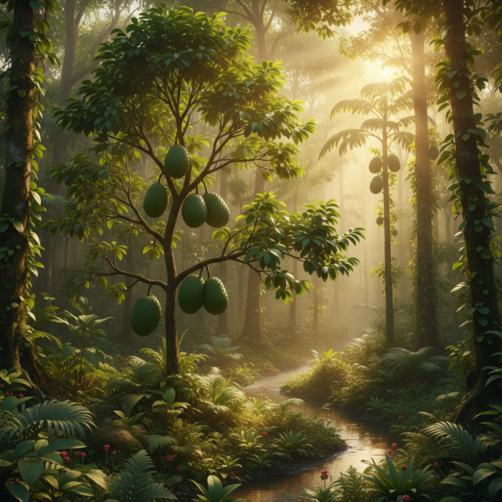 Soursop tree in the rainforest