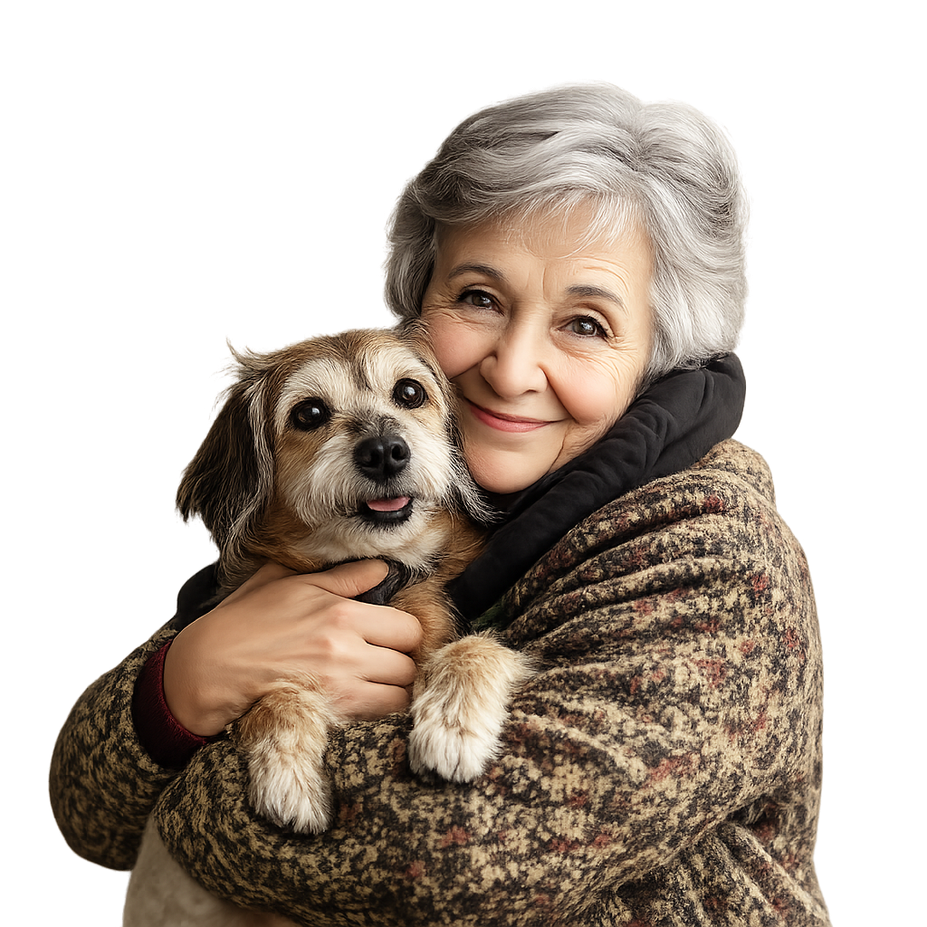 Senior woman with her dog