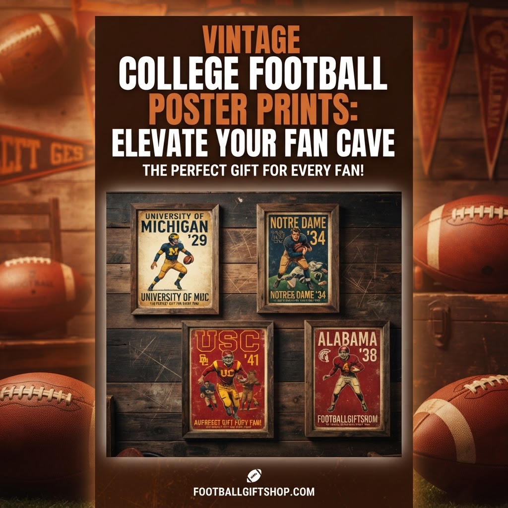 🏈 Elevate Your Fan Cave: Vintage College Football Poster Prints!