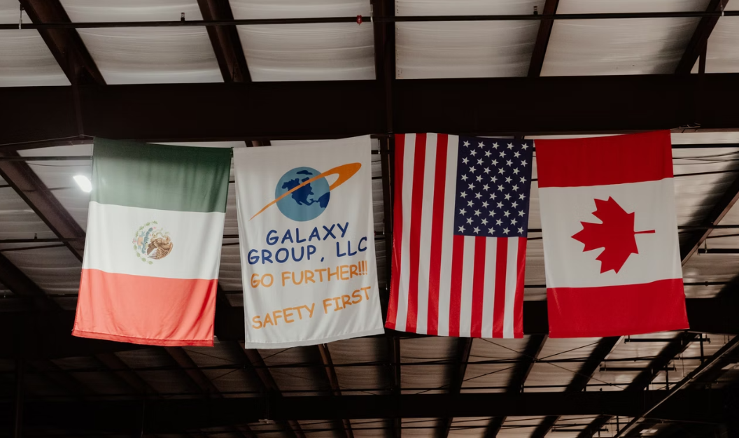 Mexico, Galaxy Group, USA and Canada flags