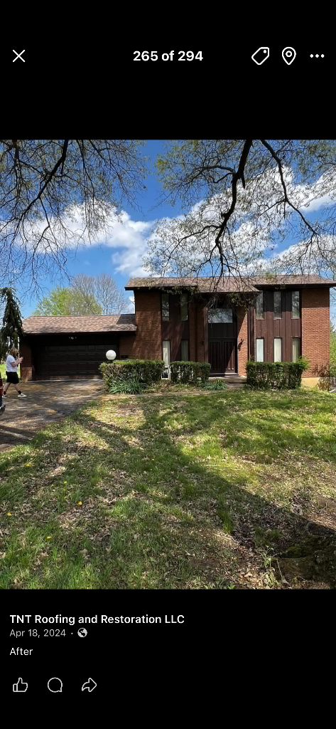 Split-Level Brick — After Roof Replacement