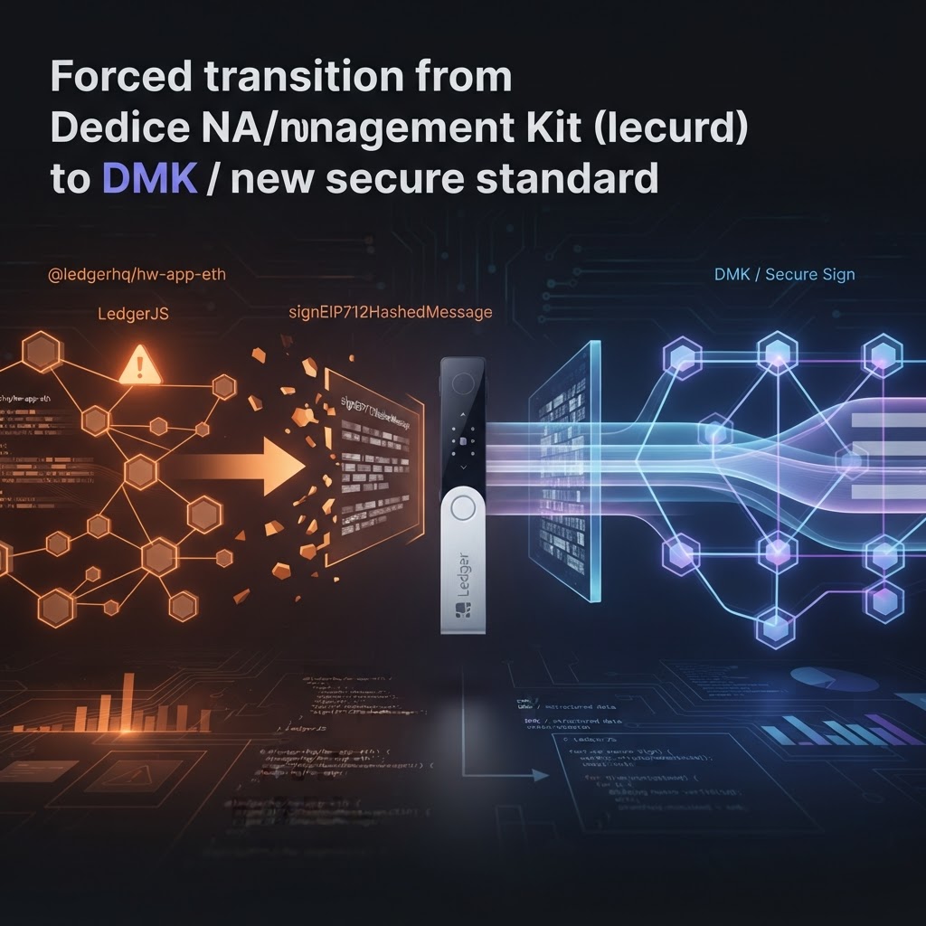 Ledger、Ethereumアプリの`signEIP712HashedMessage`を廃止——LedgerJS全体が非推奨、DMKへの移行が必須に