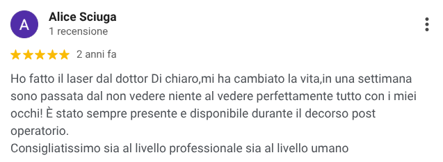 Recensione Google paziente 2