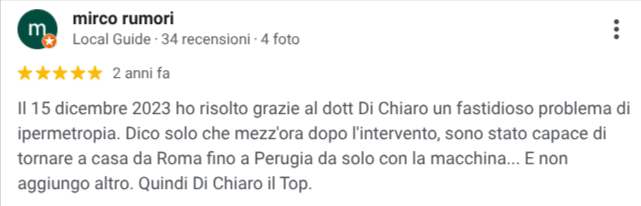 Recensione Google paziente 3