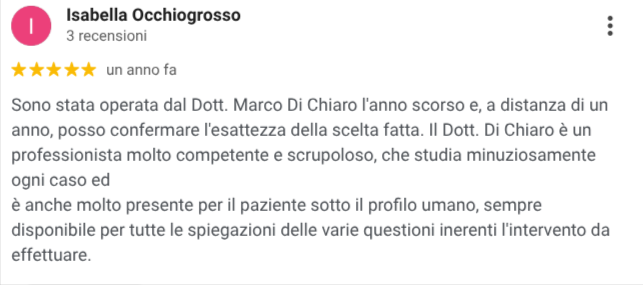 Recensione Google paziente 4