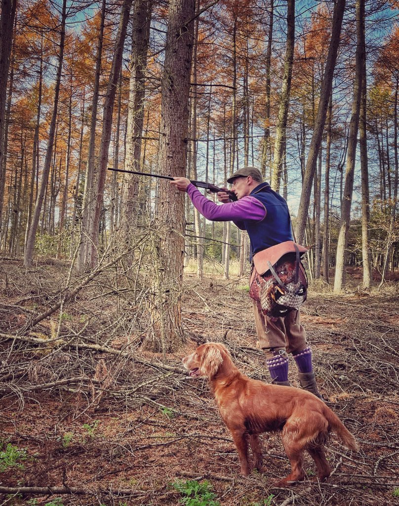 Paul Childerley at sunset with roe buck