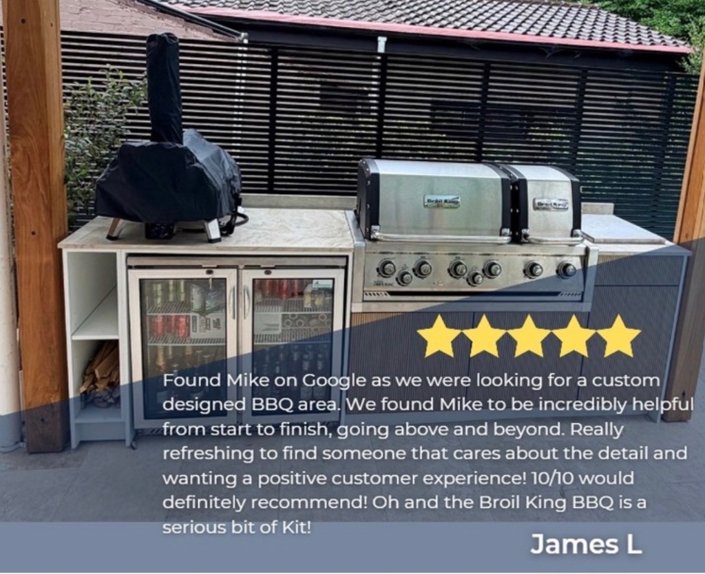 James L review — Custom outdoor kitchen with Broil King BBQ by MJ Leckie Carpentry