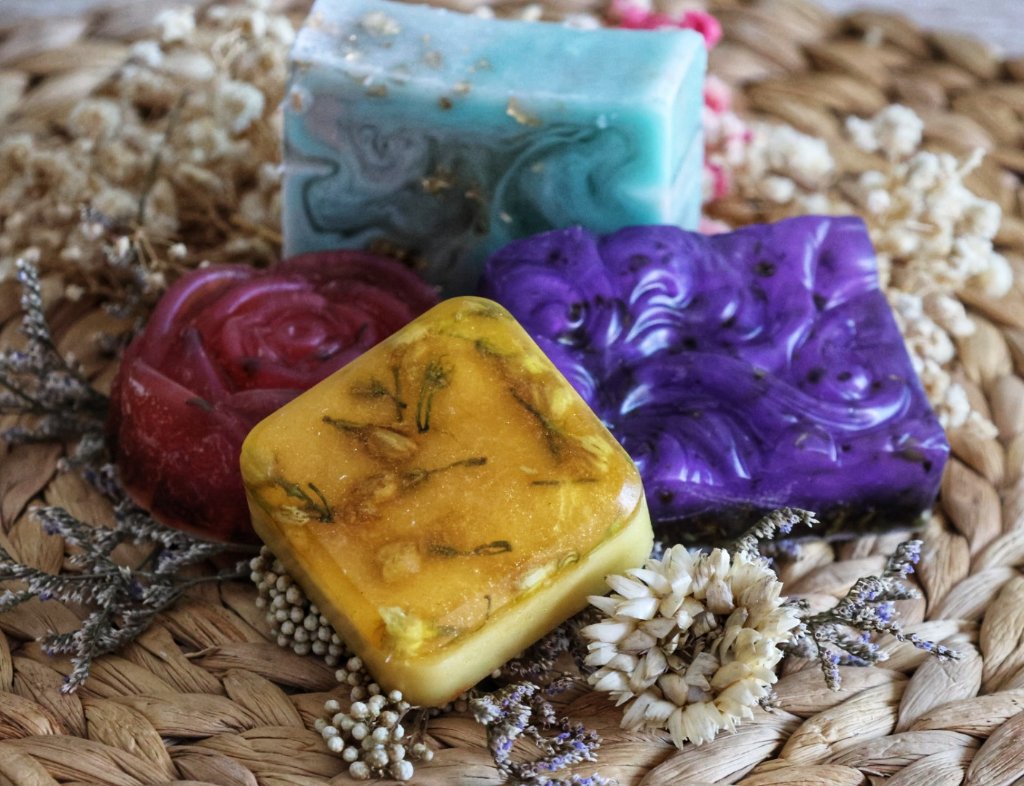 Colourful artisan soap collection product photography Dubai