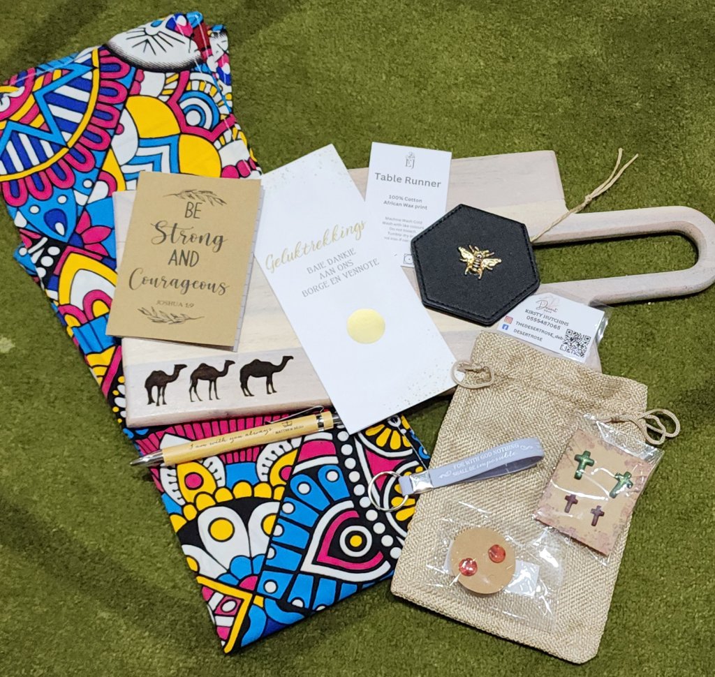 Colourful event gift bags and goodies