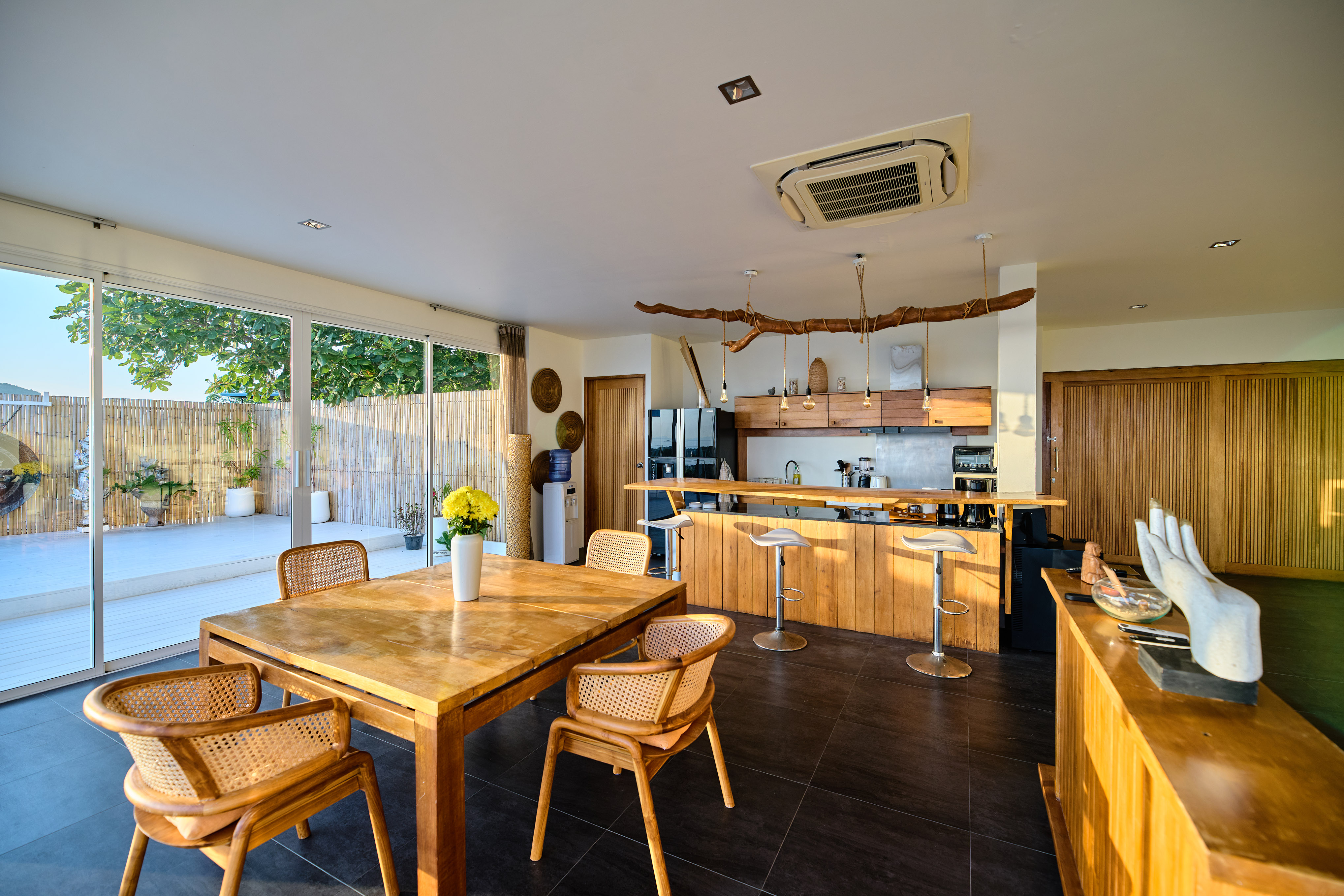 Kitchen and dining at The View Villa
