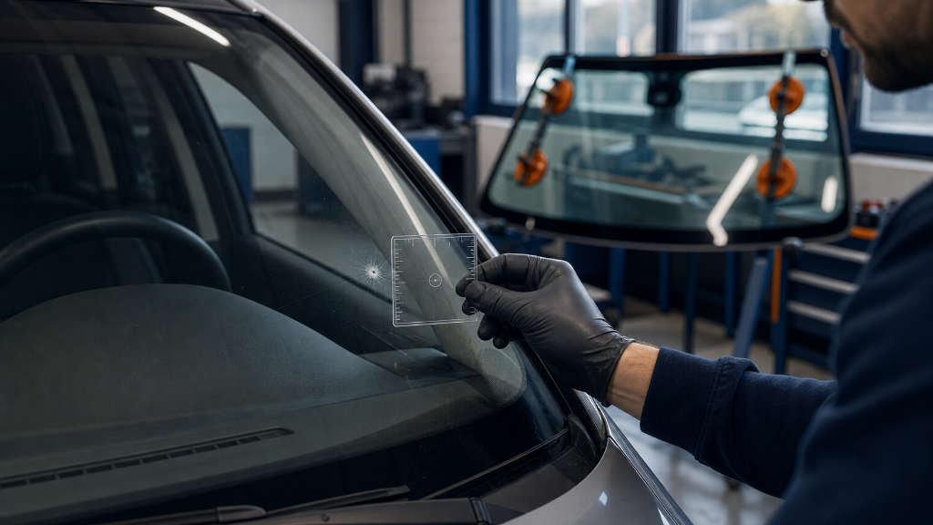 Diagnostic d'un impact sur pare-brise avant réparation ou remplacement