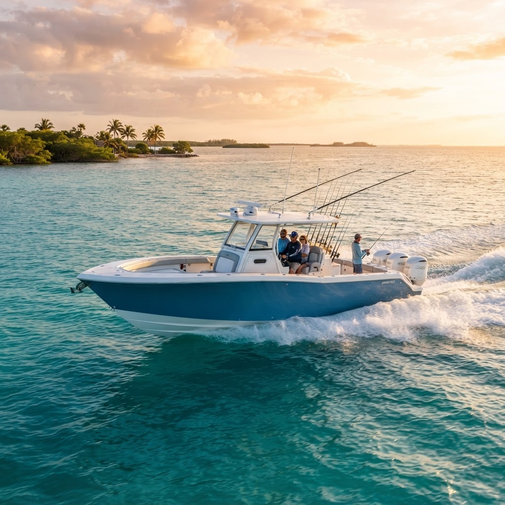 Center-console boat on Florida waters