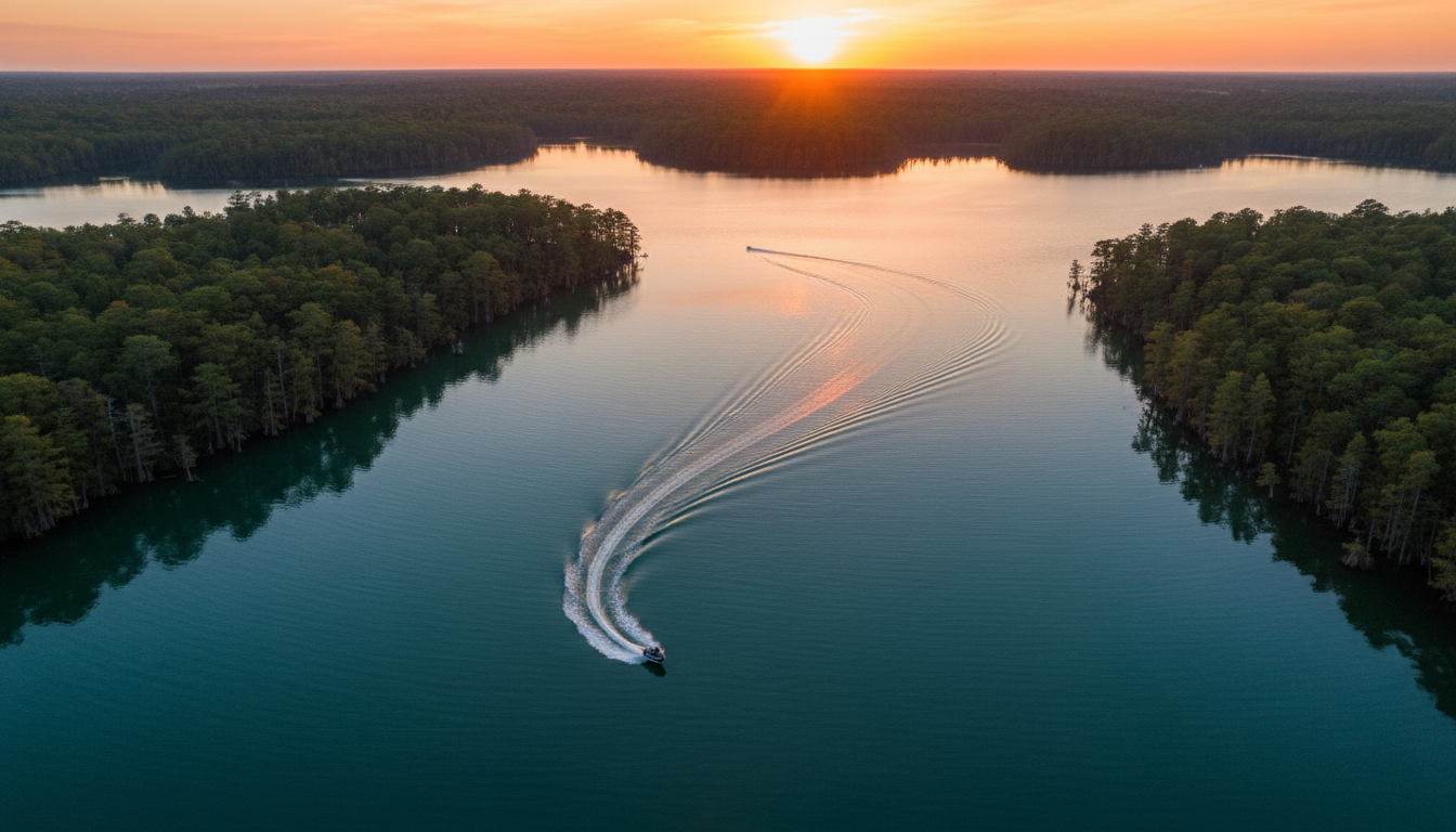 Aerial view of Orlando waterways