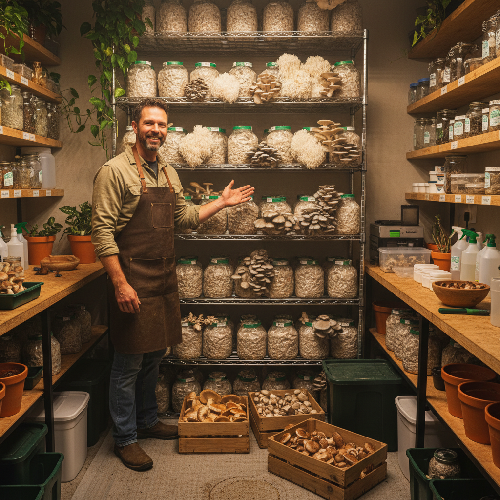 Fresh gourmet mushrooms