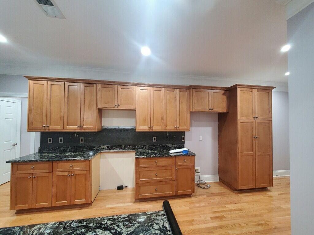 Kitchen Cabinet Refinish - before - Milwaukee Cabinet Refinishing project by NovoAve