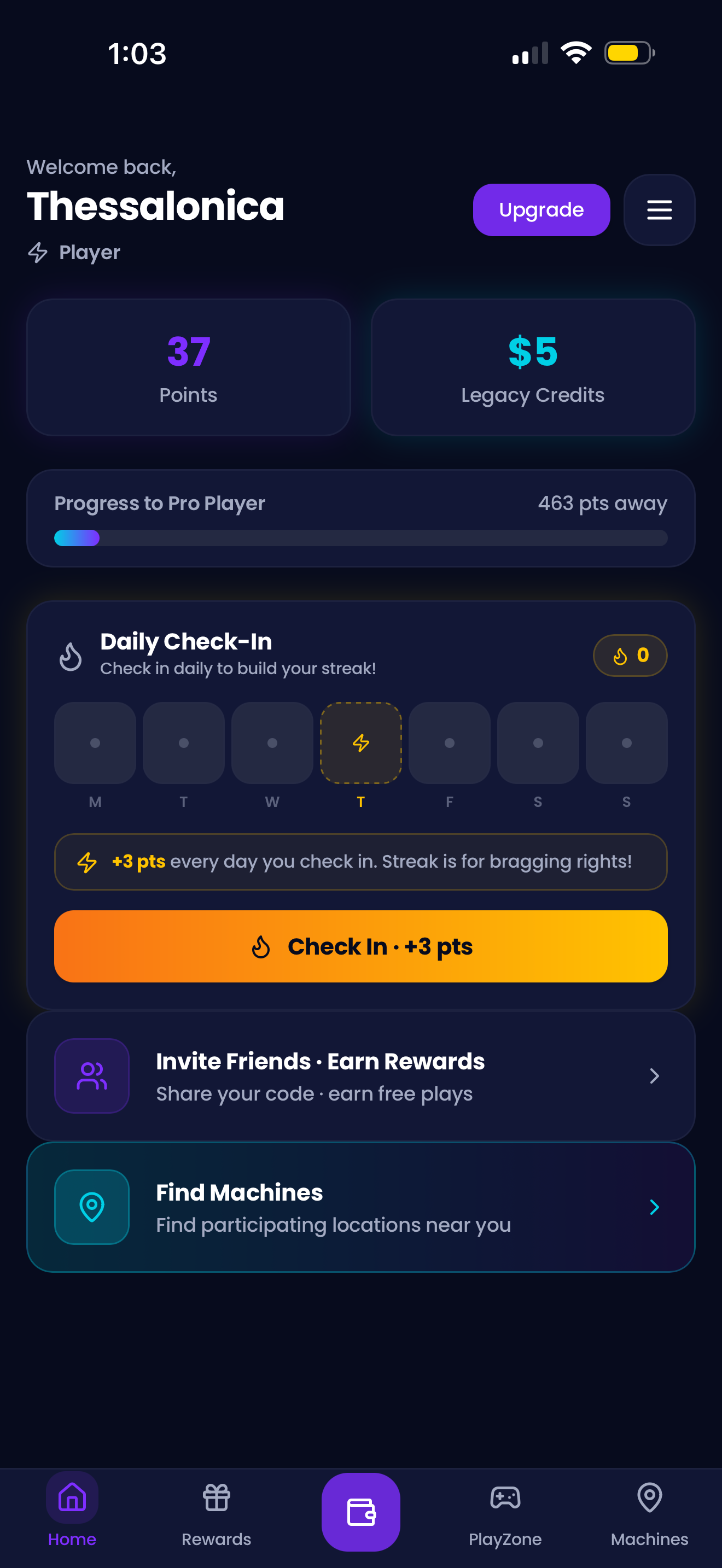 PlayVerse Home screen