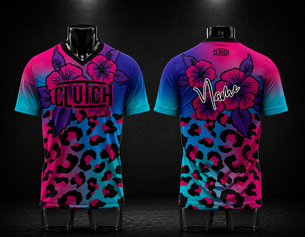 Hibiscus Leopard Pink/Teal