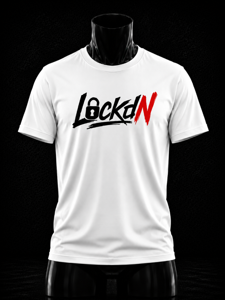 White/Red LockdN T-Shirt