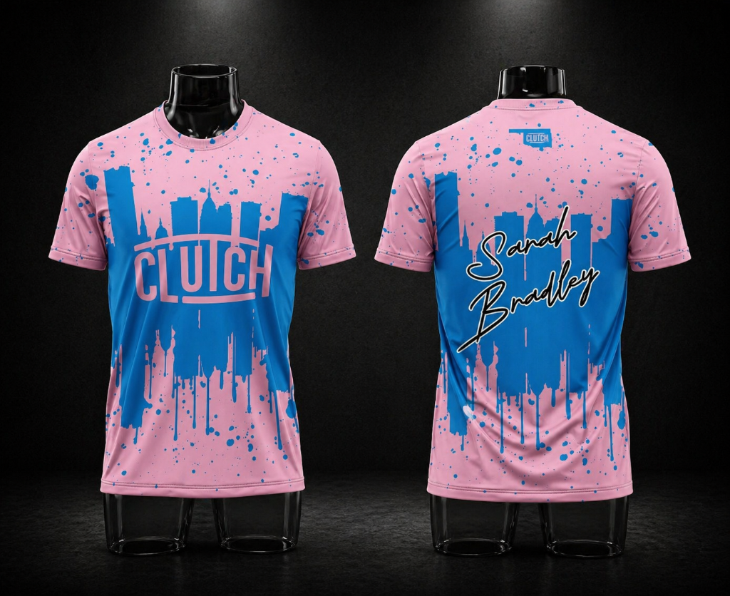 Clutch Skyline Jersey — Pink/Blue