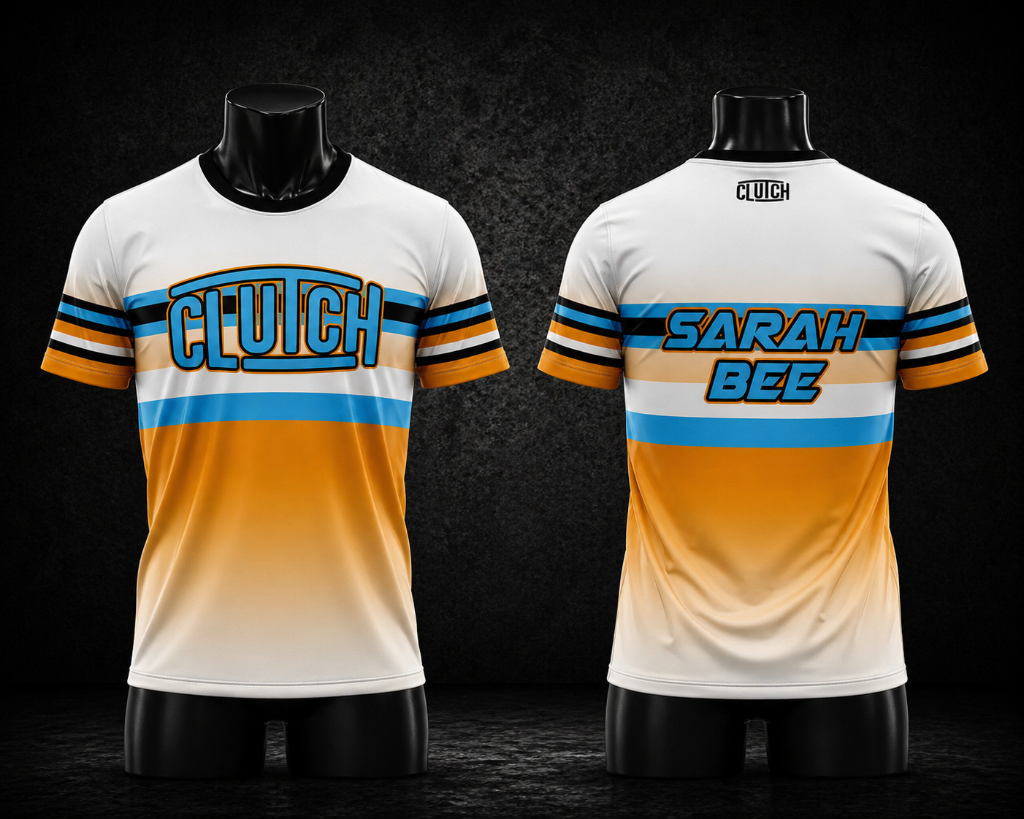 Clutch Stripe Jersey — White/Blue/Orange