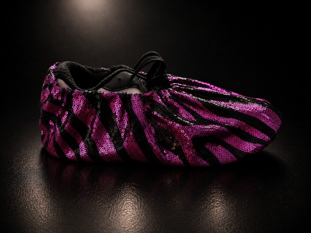 Pink/Black Zebra Sequin Shoe Covers