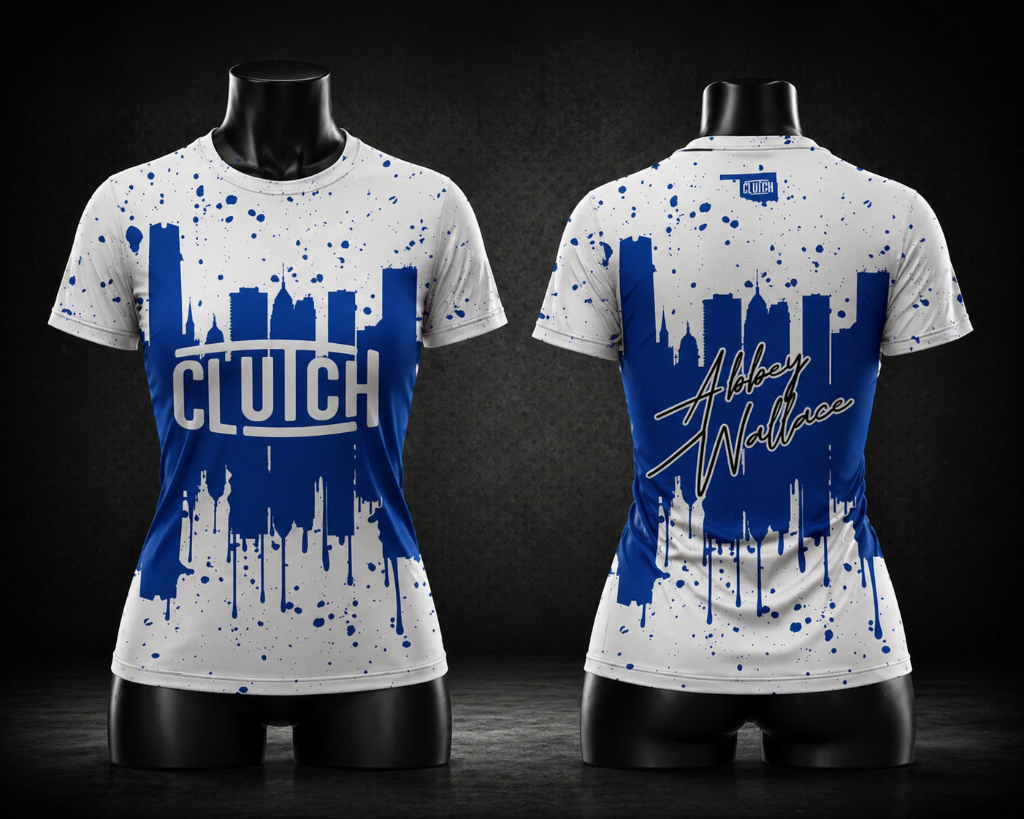 Clutch Skyline Jersey — White/Royal Blue