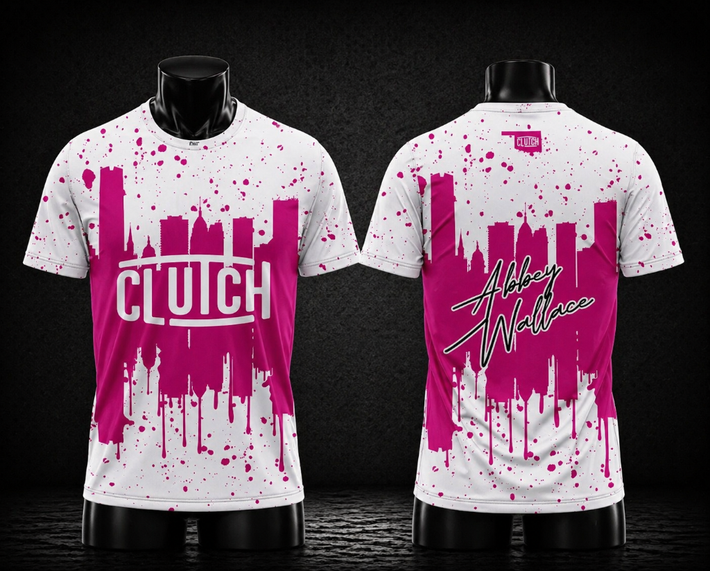 Clutch Skyline Jersey — White/Pink