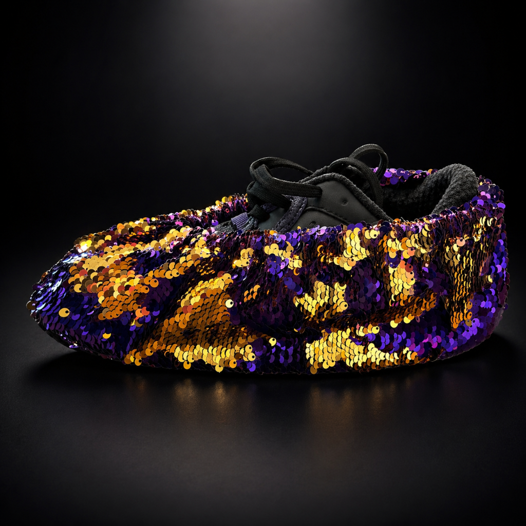 Purple/Gold 2-Way Sequin Shoe Cover
