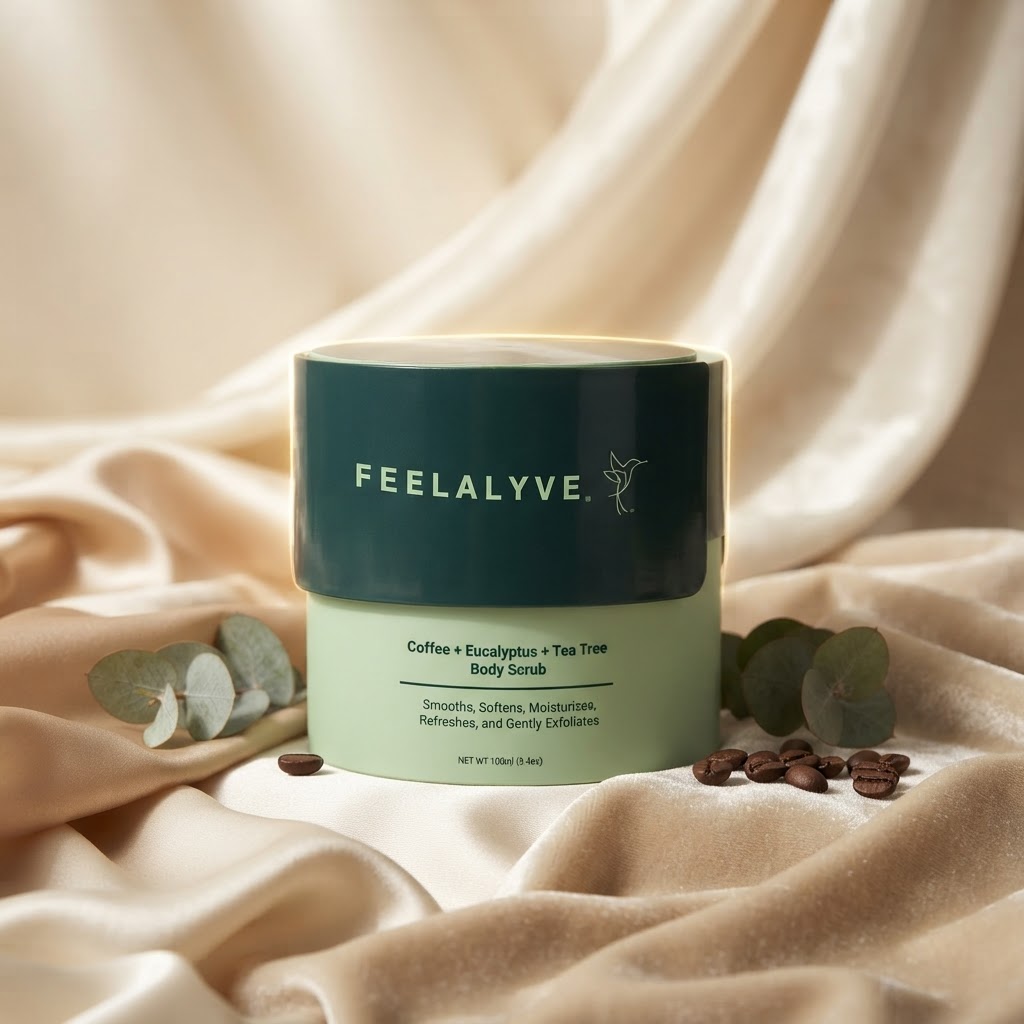 Jamaica Blue Mountain Coffee + Eucalyptus + Tea Tree Body Scrub