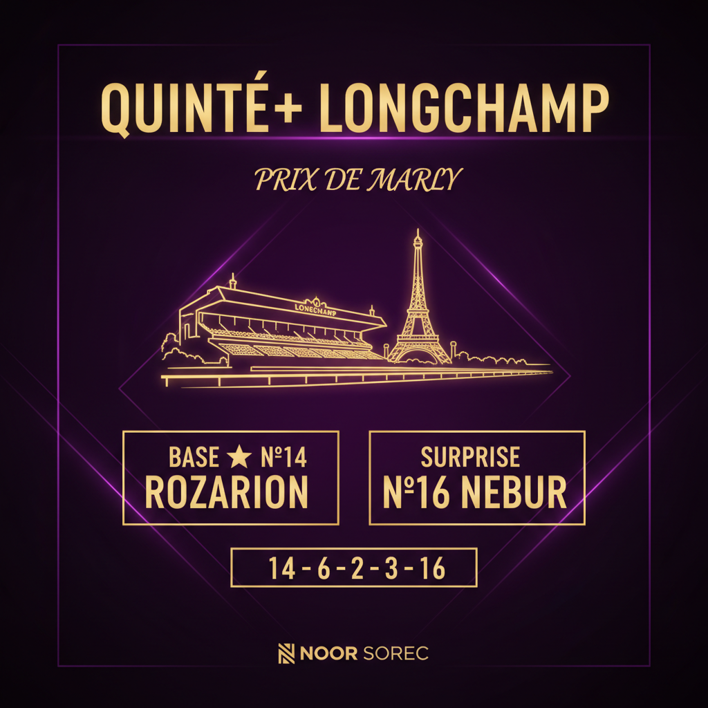 Pronostic TikTok Quinté+ Prix de Marly Longchamp Noor Sorec