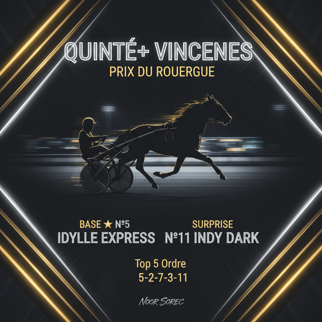 Pronostic TikTok Quinté+ Prix du Rouergue Vincennes Noor Sorec