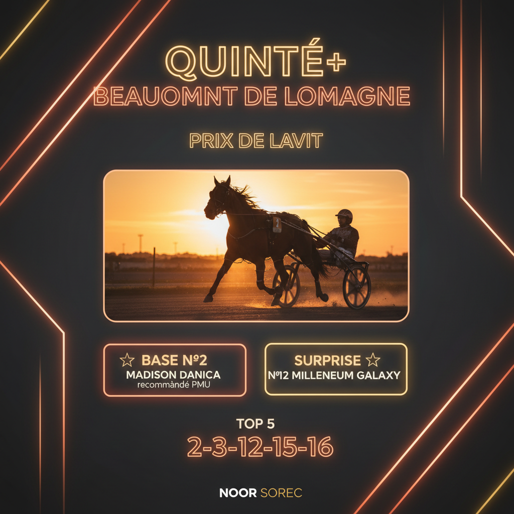 Pronostic TikTok Quinté+ Prix de Lavit Noor Sorec