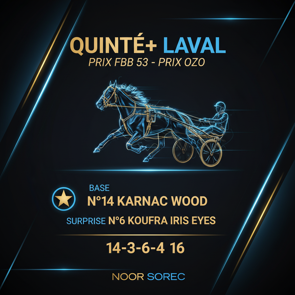 Pronostic TikTok Quinté+ Laval Prix Ozo Noor Sorec
