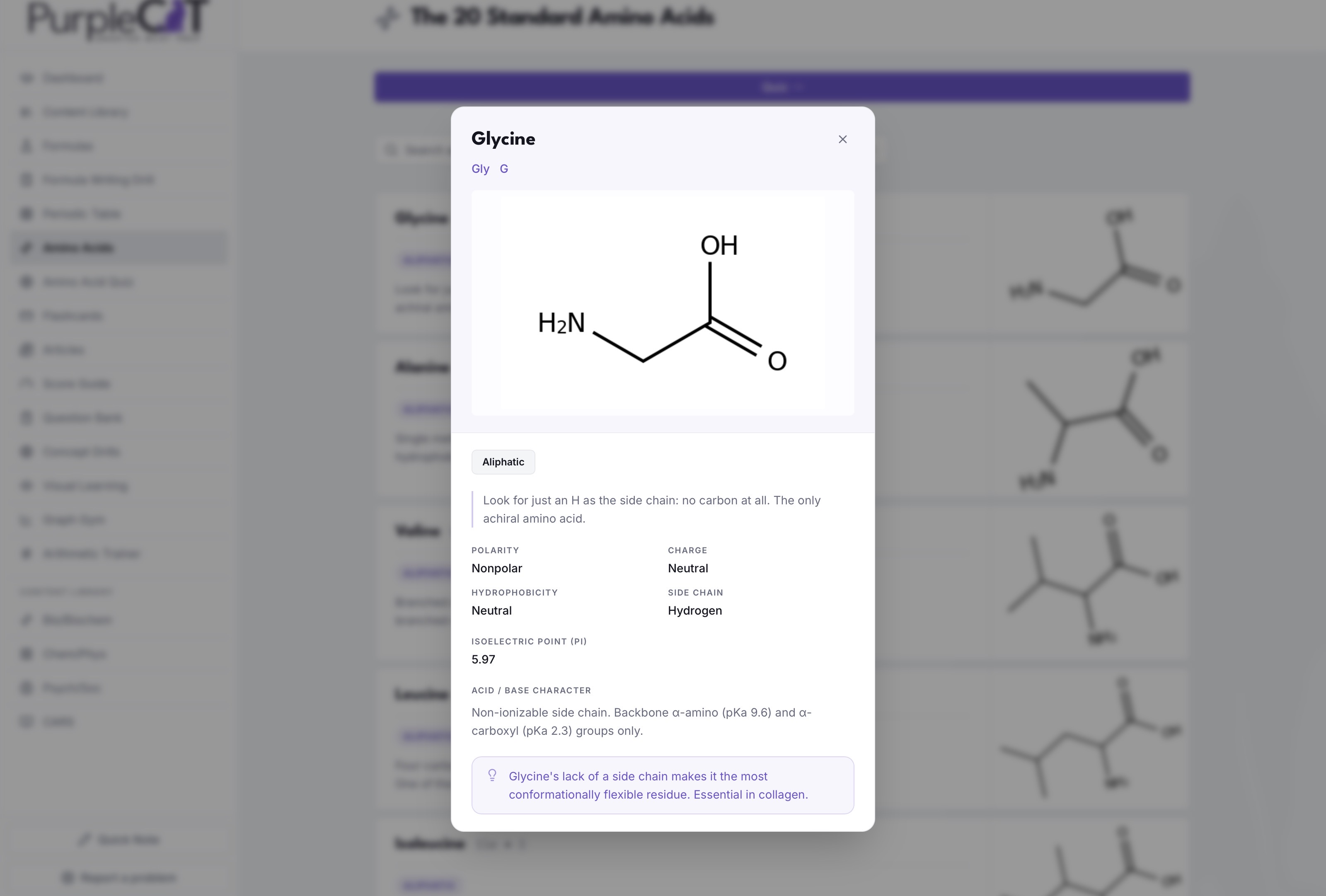 Interactive Amino Acids screenshot