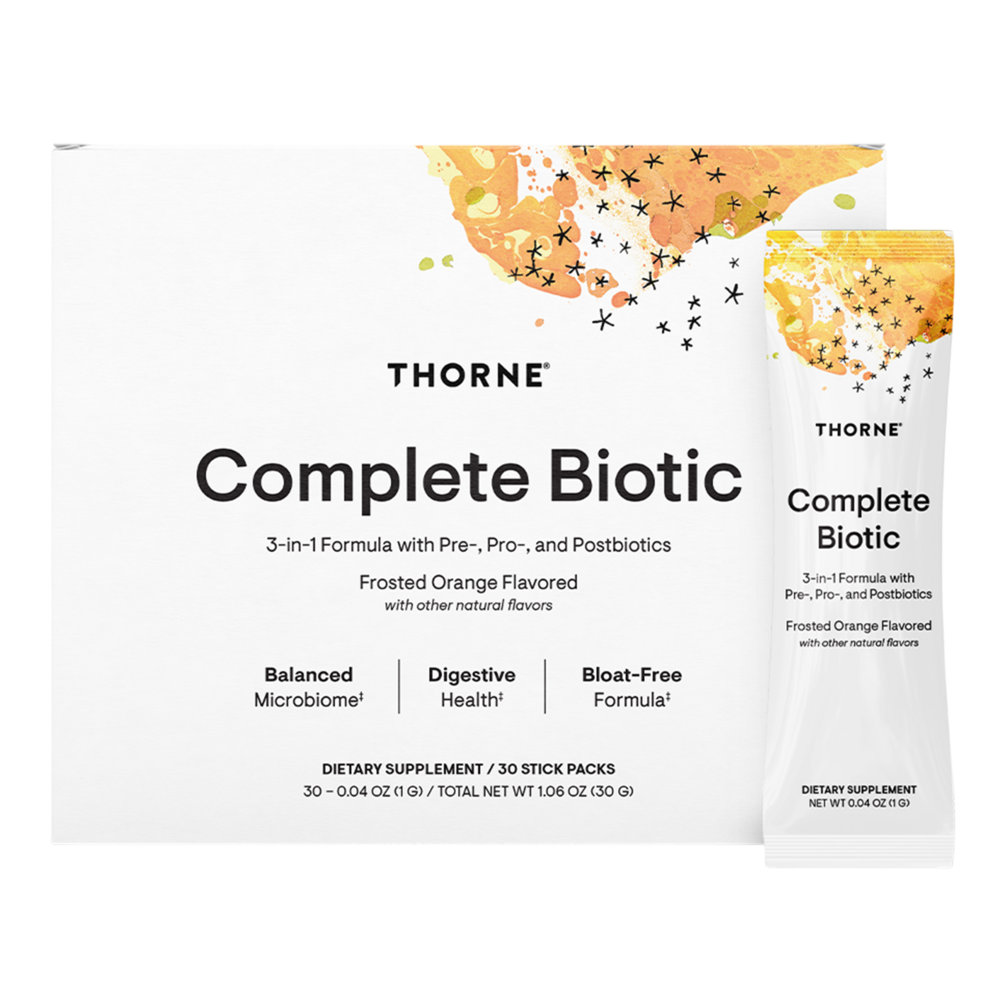 Thorne Complete Biotic supplement box and stick pack