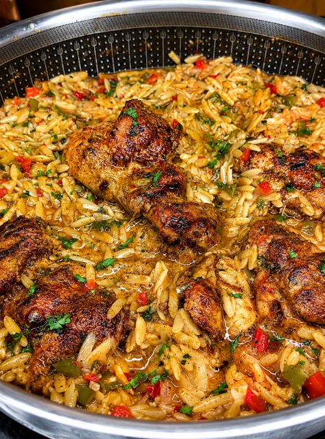 MooMoo Honey Butter Cajun Chicken & Orzo