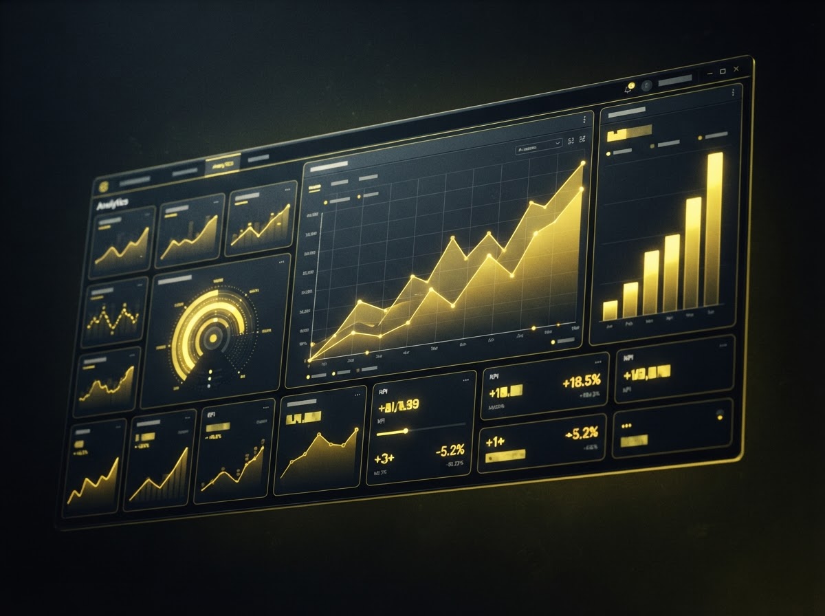 ADMI Media growth dashboard showing rising enquiries and analytics