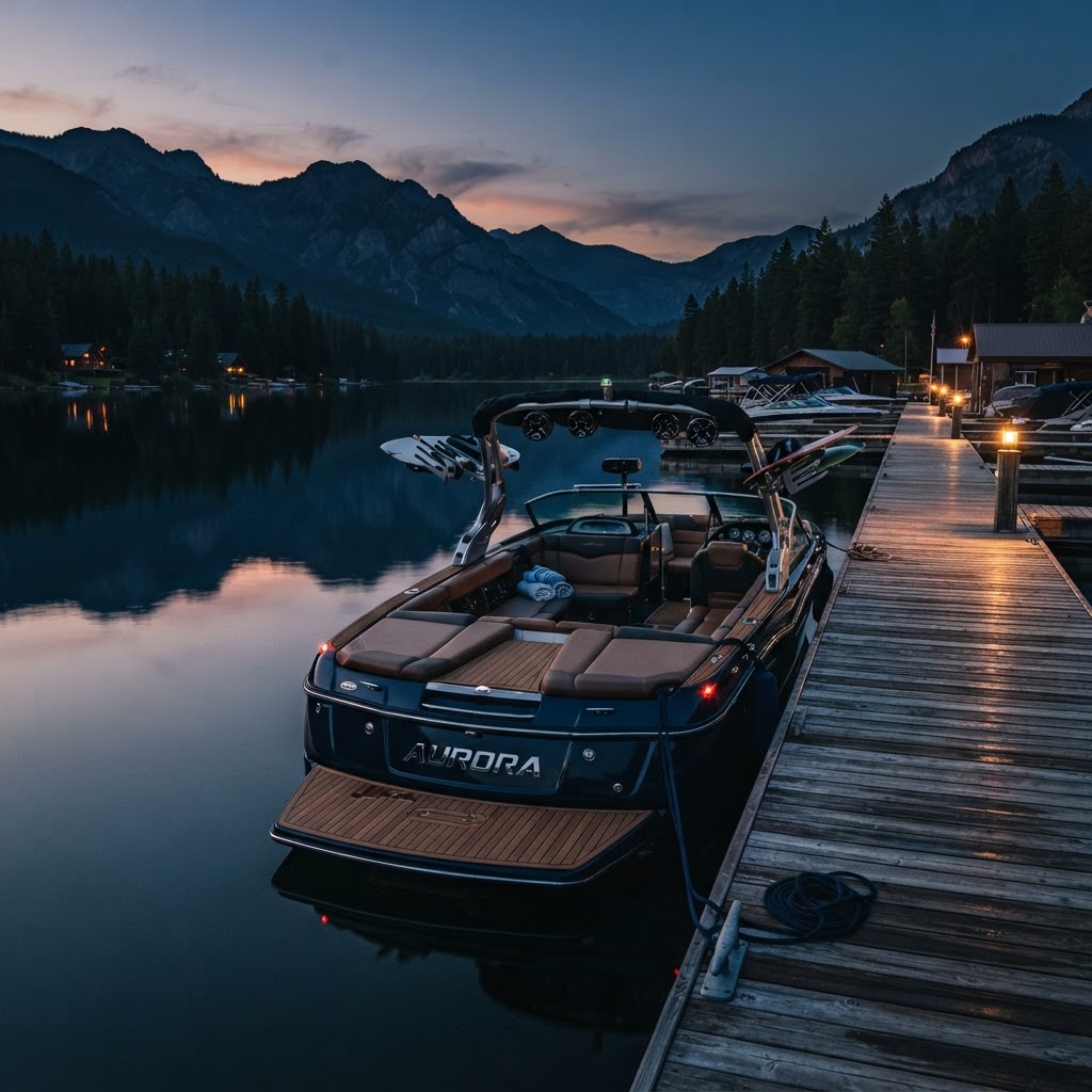 Wake boat docking smoothly and parallel with ezDrive
