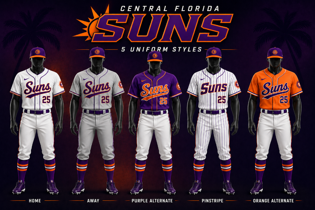 Central Florida Suns 5 Uniform Styles