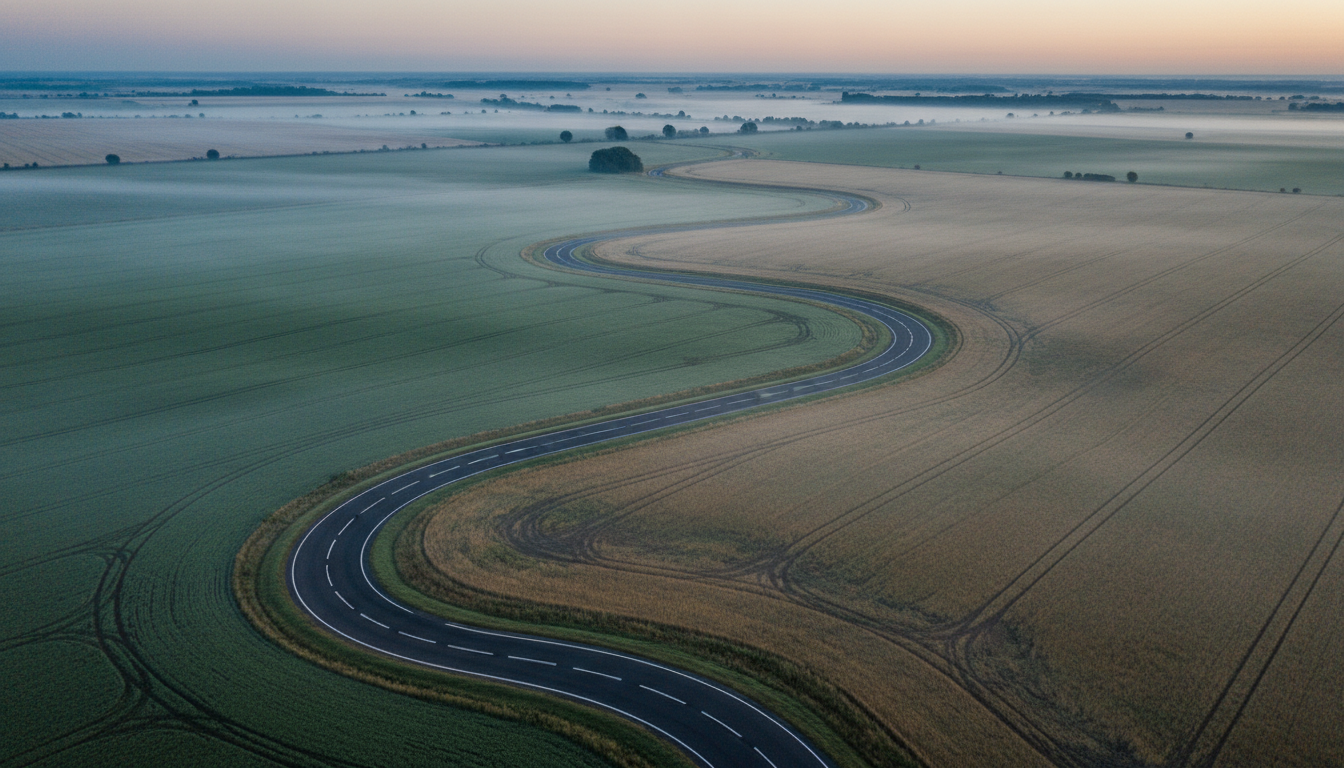 Winding Cambridgeshire road