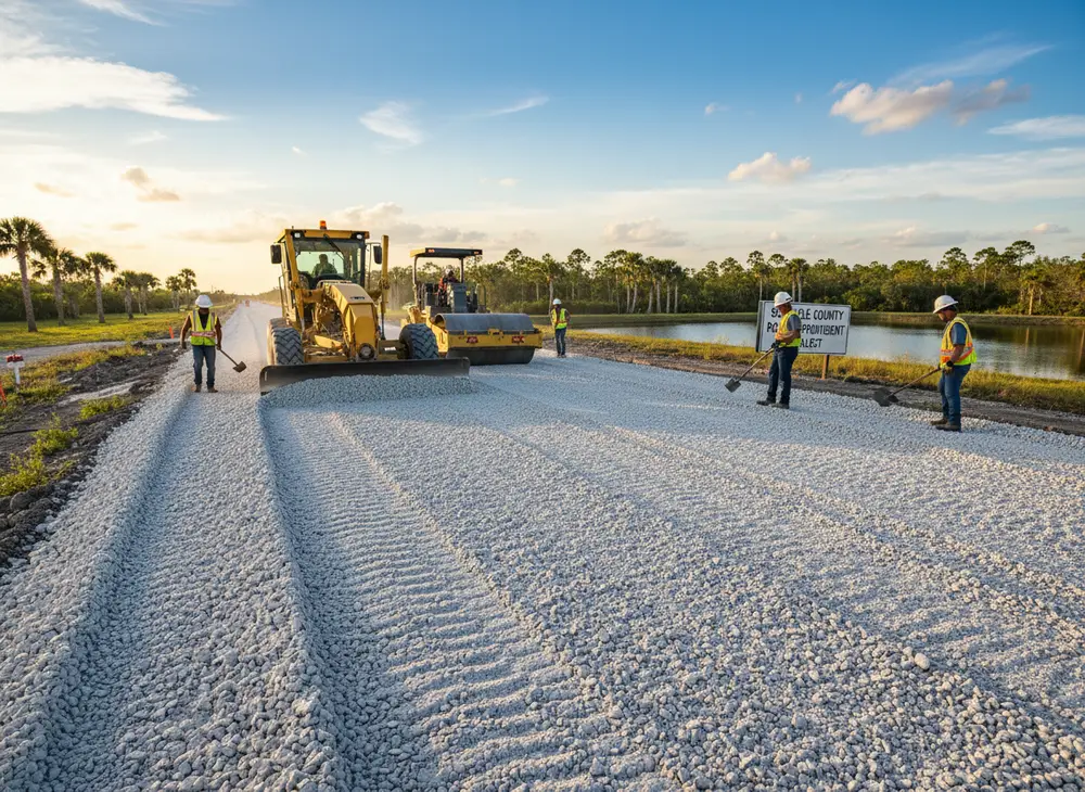 Limerock base for a Seminole County road project