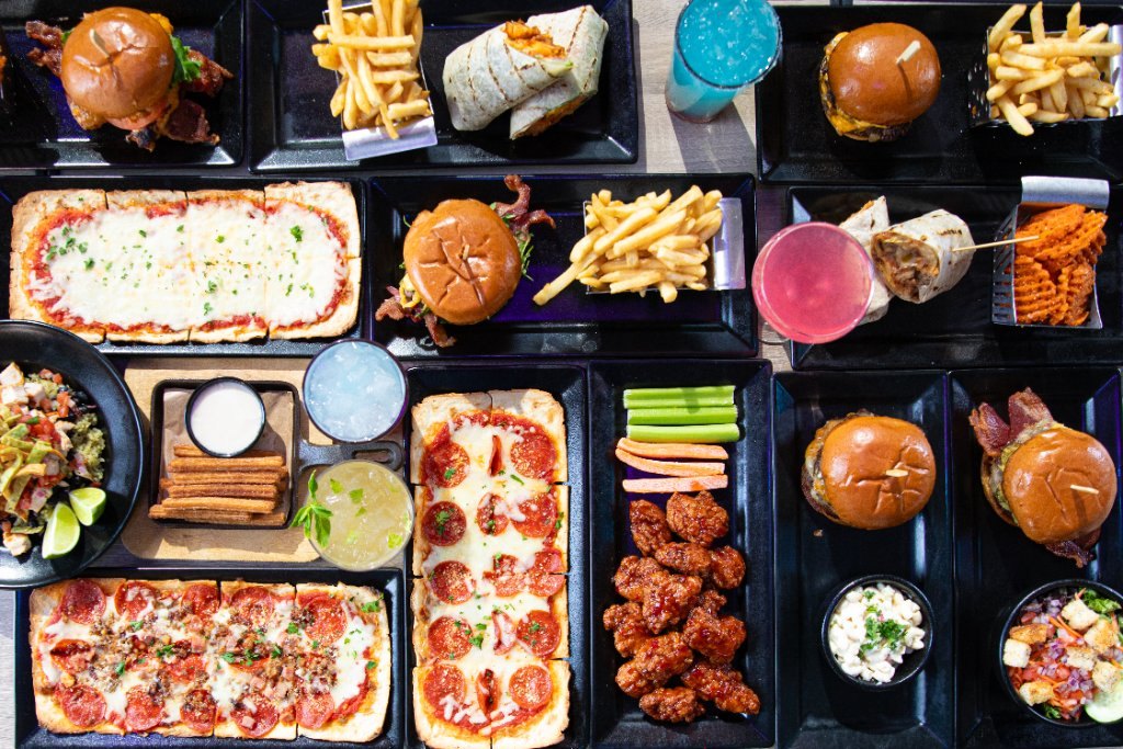A spread of Lookout Tavern food