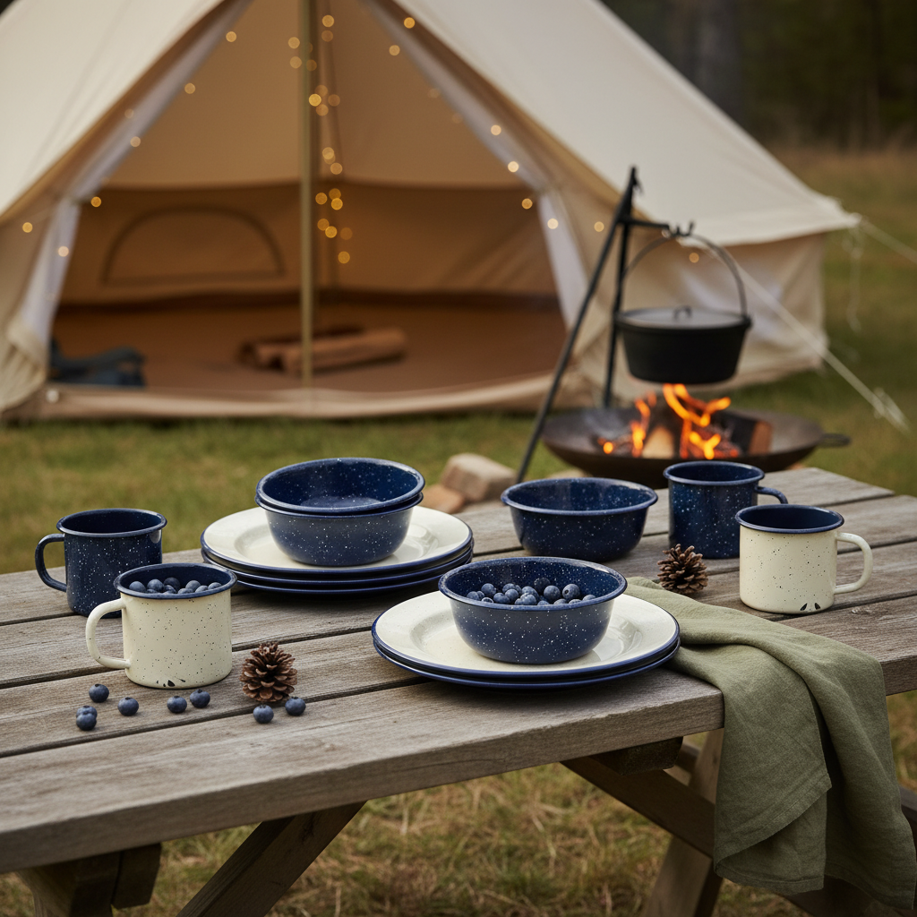 Stoic Speckled Enamelware Dinner Set
