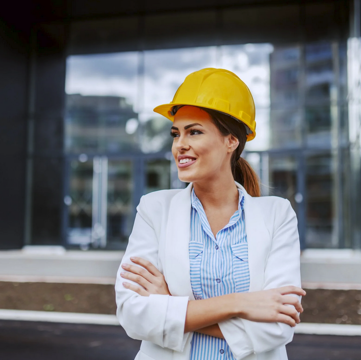 Professional woman in construction