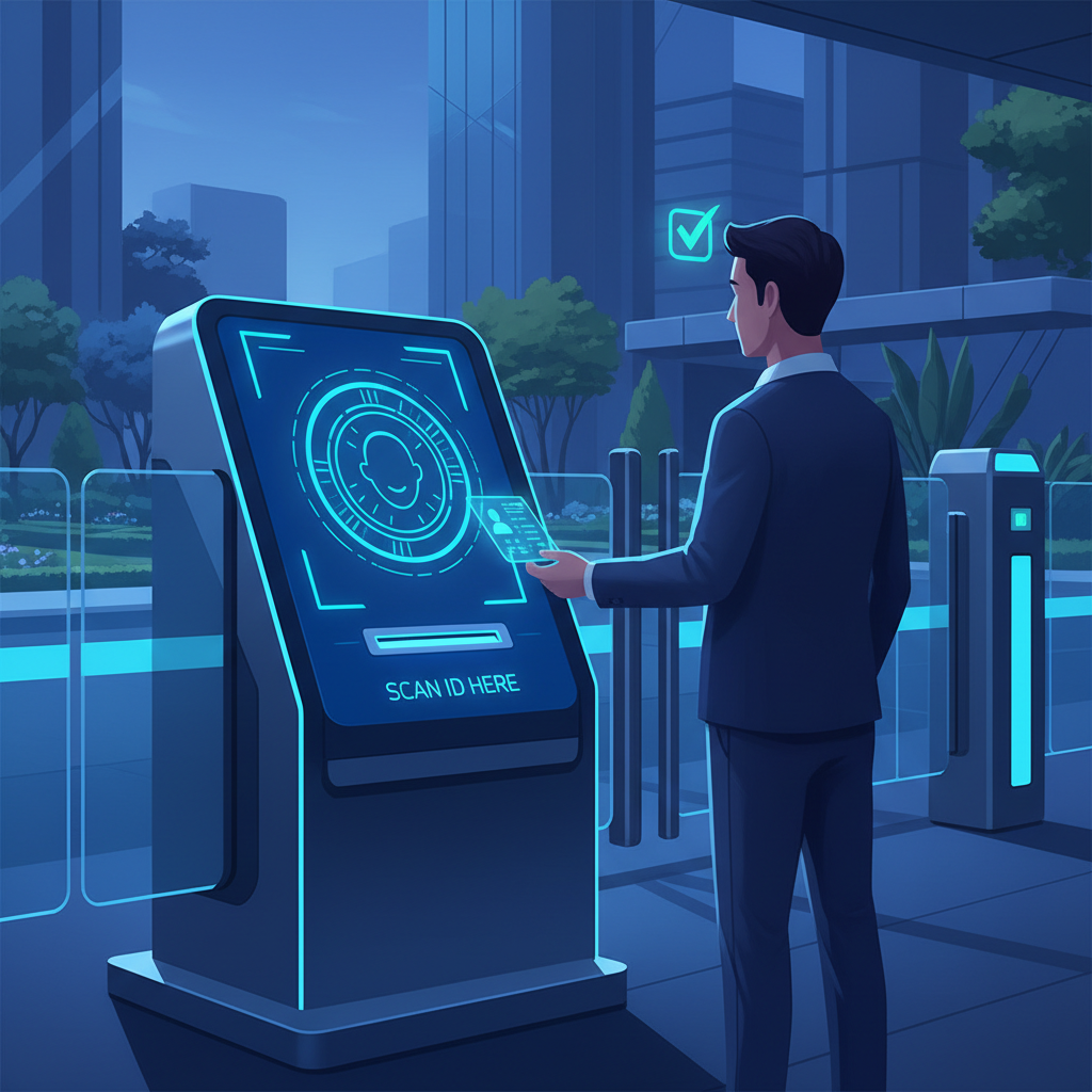 AI visitor kiosk interaction