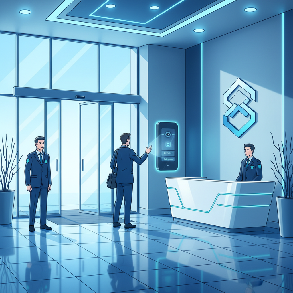 Modern office lobby entrance