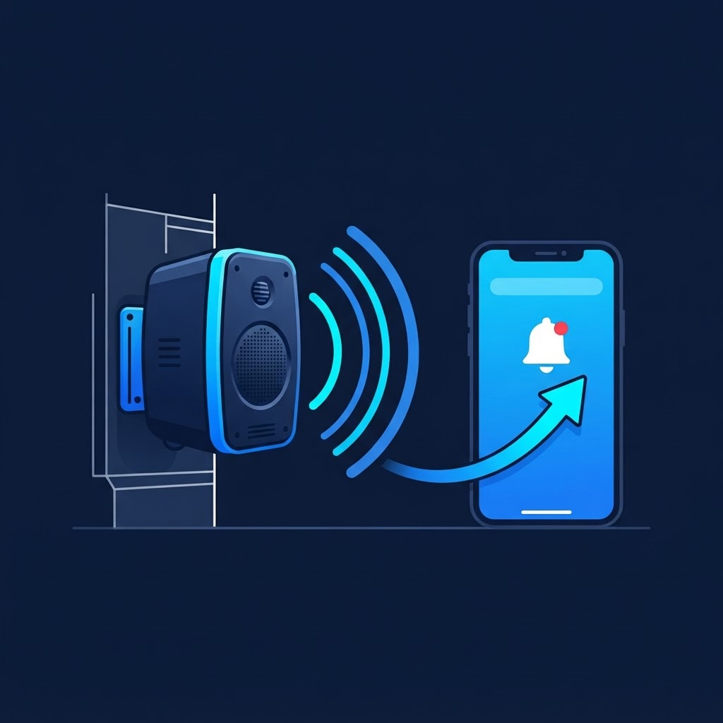 Illustration of two-way audio and contact notification during a security response