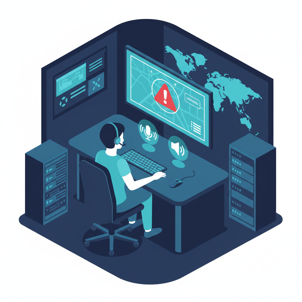 Illustration of security operator intervening live