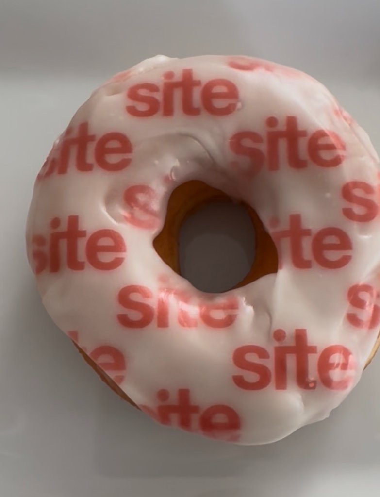 Custom printed donuts with branded designs